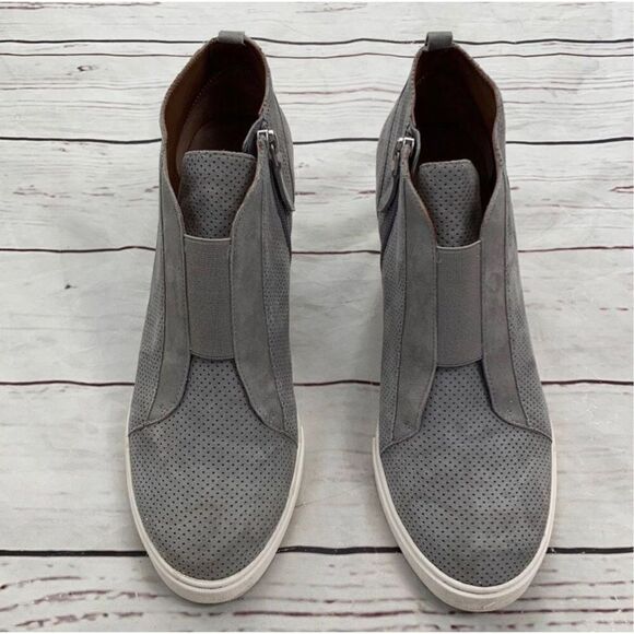 Linea Paolo Gray Ana Wedge Sneakers Size 9.5 - Picture 2 of 13